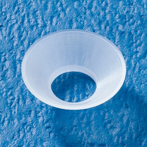 Isolierring aus PA - konisch für Gewinde: M8 / d1: 8,1 mm / d2: 9,9 mm / D: 18,6 mm / H: 6 mm / h: 4,4 mm / Einheit: 100 Stück