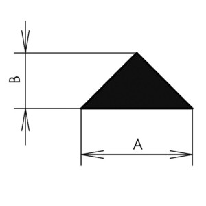 Dreieckprofil aus CR A: 10 mm / B: 5 mm / Gewicht: 33 g/m / Einheit: 5 m
