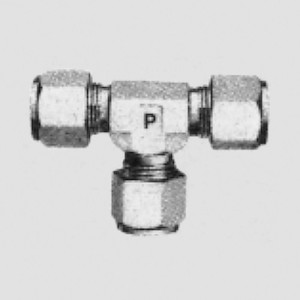 T-Rohrverschraubung aus Messing oder Edelstahl Rohr Außen-: 1/16" Zoll / Werkstoff: Messing / L: 38,1 mm / Einheit: 1 Stück