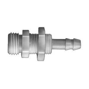 Gerade-Schlauchtülle mit Außengewinde aus POM - Schott Schlauch Innen-: 4 mm / Außengewinde: G 1/4" / l1: 7 mm / l2: 8 mm / L: 43 mm / SW: 14 mm /
