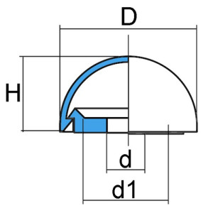 Abdeckkappe aus HDPE mit Rosette für Gewinde: M4:M5 / d: 5 mm / d1: 10 mm / D: 14,5 mm / H: 7 mm / Farbe: weiß / Einheit: 50 Stück