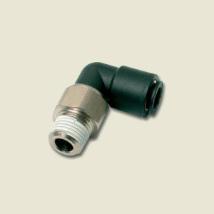 Winkel-Steckverbinder mit Außengewinde - drehbar Schlauch Außen-: 12 mm / Außengewinde: G 1/4" / D: 22 mm / H: 46,5 mm / L: 32 mm / SW1: 21 mm / Ei