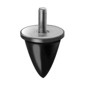 Metall-Gummipuffer - konisch länglich, einseitig Außengewinde mittl. Federrate CD: 15 N/mm / zul. Druckbelastung: 60 N / D: 20 mm / H: 24 mm / Gewin