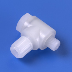 Winkel-Schwenk-Verbinder mit Außengewinde aus PP oder PVDF Schlauch Innen-: 4 mm / Schlauch Außen-: 6 mm / Außengewinde: G 1/4" / D: 20 mm / h: 26