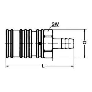 POM-Schnellverschlusskupplung, NW 12,2 mm Anschluss: Tülle 19 mm / Ventil: mit / Länge: 100 mm / Einheit: 1 Stück
