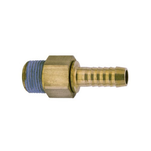 Gerade-Schlauchtülle mit Außengewinde aus Messing - drehbar Schlauch Innen-: 9 mm / Außengewinde: R 1/4" / NW: 6 mm / l1: 11 mm / l2: 25 mm / L: 50