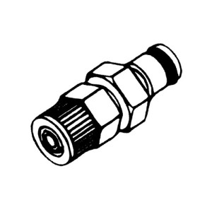POM-Schnellverschluss-Stecker, NW 3,2 mm Anschluss: Rohr 6,4 mm / Ventil: mit / Länge: 40 mm / Einheit: 1 Stück