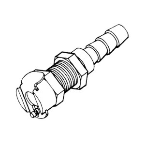 PP-Schnellverschlusskupplung, NW 3,2 mm - Schalttafel Anschluss: Tülle 3,2 mm / Ventil: mit / Länge: 42 mm / Schott-: 13 mm / Einheit: 1 Stück