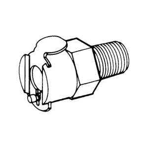 POM-Schnellverschlusskupplung, NW 3,2 mm Anschluss: A-Gewinde NPT 1/4" / Ventil: mit / Länge: 28 mm / Einheit: 1 Stück
