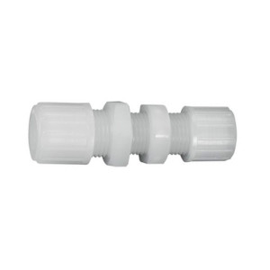 Gerader-Verbinder aus PFA - Schott Schlauch Innen-: 9 mm / Schlauch Außen-: 12 mm / D: 19 mm / l: 12 mm / L1: 84 mm / L2: 56 mm / SW: 24 mm / Einh