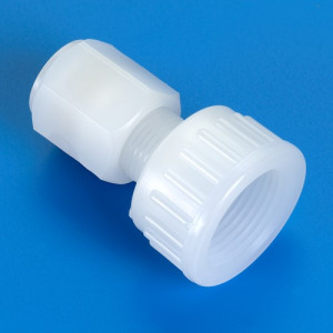 Rohrverbinder aus PP, PVDF oder PFA - lose Überwurfmutter DIN 8063 Rohr Außen-: 16 mm / Innengewinde: G 1 1/4" / D1: 56 mm / L: 64 mm / L2: 37 mm /