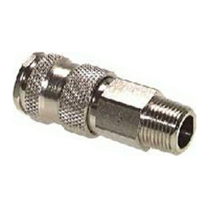 Schnellverschlusskupplung aus Edelstahl, NW 7,8 mm - einseitig absperrend Anschluss: A-Gewinde G 1/2" / Länge: 65 mm / Einheit: 1 Stück