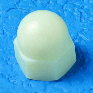 Hutmutter (DIN 1587) aus PA - hoch Innengewinde: M12 x 1,75 / h: 17 mm / H: 22 mm / SW: 19 mm / Einheit: 25 Stück