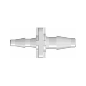 Mini-Reduzier-Schlauchtülle - mit Steg Schlauch Innen- (A): 1,6 mm / Schlauch Innen- (B): 2,4 mm / Werkstoff: PP / Farbe: natur / Einheit: 10 Stüc