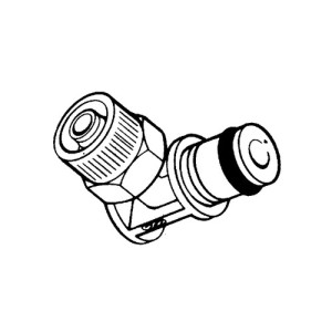 PP-Winkel-Schnellverschluss-Stecker, NW 3,2 mm Anschluss: Rohr 6,4 mm / Ventil: mit / Länge: 31 mm / Einheit: 1 Stück