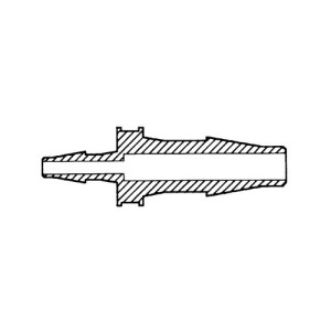 Mini-Reduzier-Schlauchtülle - mit Steg Schlauch Innen- (A): 2,4 mm / Schlauch Innen- (B): 4 mm / Werkstoff: PP / Farbe: natur / Einheit: 10 Stück