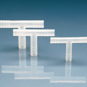 T-Schlauchtülle aus PP oder PVDF Schlauch Innen-: 7 - 9 mm / NW: 6 mm / Werkstoff: PP / max. Temp.: 135 &deg;C / Einheit: 10 Stück