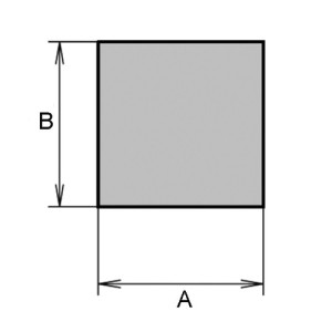 Moosgummi-Rechteckprofil aus Silikon A: 30 mm / B: 30 mm / Farbe: weiß / Einheit: 10 m