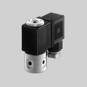 3/2-Wege-Miniatur-Magnetventil aus Edelstahl NW: 1,2 mm / max. Betr.-Druck: 17 bar / Spannung: 24= Volt / Innengewinde: G 1/8" / Werkstoff Dichtung: