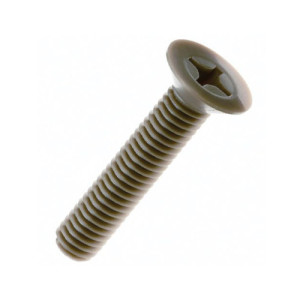Senkkopfschraube (DIN 965) aus PEEK - mit Kreuzschlitz Außengewinde: M3 x 0,5 / L: 25 mm / D: 6 mm / h: 1,7 mm / Einheit: 10 Stück