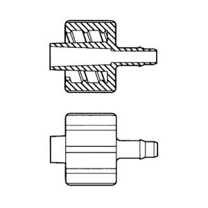 Luer-Lock-Schlauchadapter (männlich) für harte Schläuche Schlauch Innen-: 3/32" Zoll / Schlauch Innen-: 2,4 mm / Werkstoff: PP / Einheit: 15 Stück