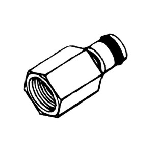 Schnellverschluss-Stecker aus Messing-verchromt, NW 3,2 mm Anschluss: I-Gewinde UNF 10-32 / Ventil: ohne / Einheit: 1 Stück