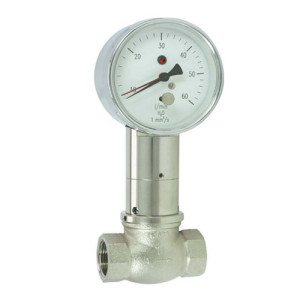 Durchflussmesser aus Rotguss für Flüssigkeiten NW: 32 mm / Messbereich Flüssigkeiten: 10 - 100 l/min. / max. Betr.-Druck: 16 bar / Innengewinde: G 1