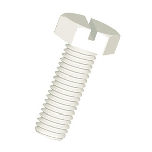 Sechskantschraube (DIN 933) aus PA - mit Schlitz Außengewinde: M8 x 1,25 / Gewindelänge: 30 mm / h: 5,5 mm / SW: 13 mm / Einheit: 25 Stück