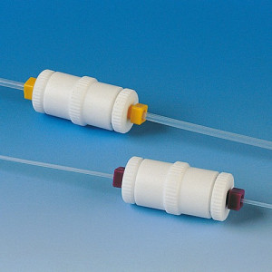 In-Line-Filter aus PTFE -Filter: 13 mm / Schlauch Außen-: 1/16" Zoll / NW: 0,8 mm / Länge: 44 mm / Einheit: 1 Stück