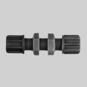 Gerader-Verbinder aus PP oder PVDF - Schott Schlauch Innen-: 9 mm / Schlauch Außen-: 12 mm / D: 18,5 mm / l: 12 mm / L1: 84 mm / L2: 56 mm / SW: 2