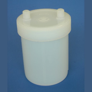 Transfer-Reaktionsbehälter aus PFA für Flüssigkeiten Inhalt: 240 ml / Anzahl Fittings: 1 / Außen-: 70 mm / Farbe: natur / Einheit: 1 Stück