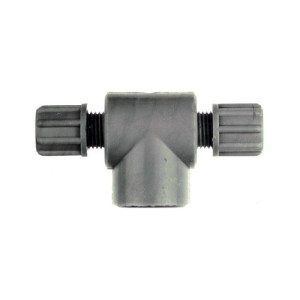 T-Verbinder mit Innengewinde aus PP oder PVDF Schlauch Innen-: 10 mm / Schlauch Außen-: 14 mm / Innengewinde: G 1/2" / D: 30 mm / l1: 16 mm / L1: