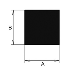 Rechteckprofil aus Silikon - Hochtemperatur A: 12 mm / B: 12 mm / Einheit: 10 m