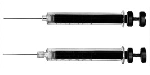 Hochdruckspritze - mit verstellbarer Kolbendichtung Ausführung: angeschraubt / Inhalt: 5 ml / Graduierung: 0,1 ml / Einheit: 1 Stück