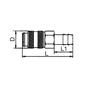 Mini-Schnellverschlusskupplung, NW 1,8 mm - absperrend Anschluss: Tülle 2 mm / Ventil: mit / Länge: 21 mm / Werkstoff: Messing / Einheit: 2 Stück