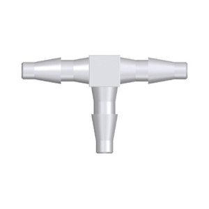 Mini-T-Schlauchtülle - mit kubischem Steg Schlauch Innen-: 1,6 mm / Werkstoff: PA 6.6 / Farbe: weiß / Einheit: 10 Stück