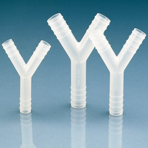 Y-Schlauchtülle aus PP oder PVDF Schlauch Innen-: 3 mm / NW: 2 mm / Länge: 22 mm / Werkstoff: PP / max. Temp.: 121 &deg;C / Einheit: 10 Stück