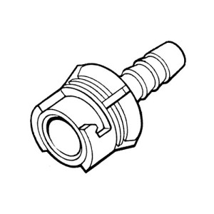 POM-Schnellverschlusskupplung, NW 1,6 mm Anschluss: Tülle 3,2 mm / Ventil: ohne / Länge: 23 mm / Einheit: 3 Stück