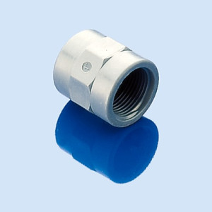 Gewindemuffe aus PP-glasfaserverstärkt Innengewinde (A): G 1" / Innengewinde (B): G 1" / d: 28,5 mm / D: 43,5 mm / D1: 43,5 mm / h: 3 mm / l1: 22 mm
