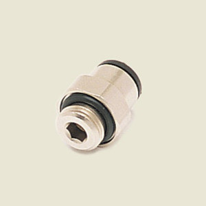 Gerader-Steckverbinder mit Außengewinde - sechskant Schlauch Außen-: 4 mm / Außengewinde: M5 x 0,8 / B: 9 mm / H: 14 mm / l1: 3,5 mm / SW1: 8 mm /