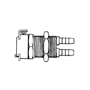 Multilumen-Schnellverschlusskupplung aus POM - Schalttafel Anschluss: Tülle 4 mm / Ventil: ohne / Länge: 44 mm / Schott-: 17,5 mm / Einheit: 1 Stüc