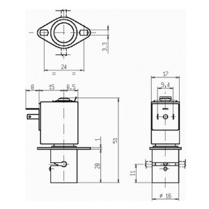 Schlauchquetschventil - Standard - mit 1 Schlauch Spannung: 12= Volt / Funktion: NC / Leistungsaufnahme: 4 W / Schlauch Innen-: 0,8 mm / Schlauch A