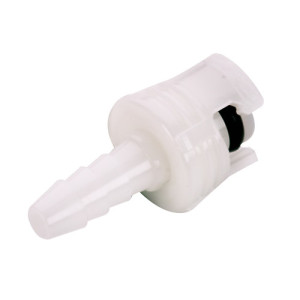 POM-Schnellverschluss-Stecker, NW 1,6 mm Anschluss: Tülle 3,2 mm / Ventil: ohne / Länge: 23 mm / Einheit: 3 Stück