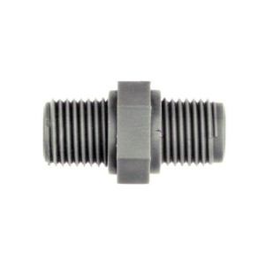 Doppelnippel aus PP, PVDF oder PFA Außengewinde: NPT 1/2" / d: 8 mm / l1: 20 mm / L: 50 mm / SW: 22 mm / Werkstoff: PVDF / Einheit: 5 Stück