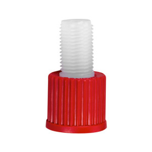 Gewindeadapter aus PP, PVDF oder PFA - lose GL-Überwurfmutter Außengewinde: G 1/4" / Innengewinde: GL18 / D1: 24 mm / l: 20 mm / L: 35 mm / SW: 14 m