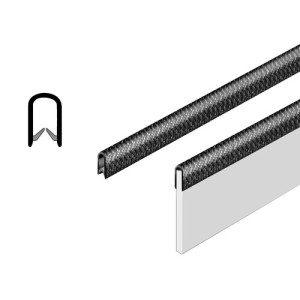 Kantenschutzprofil - ohne Dichtung Klemmbereich: 1 - 4 mm / min. d1: 30 mm / min. d2: 20 mm / min. d3: 20 mm / min. d4: 20 mm / Gewicht: 140 g/m / E