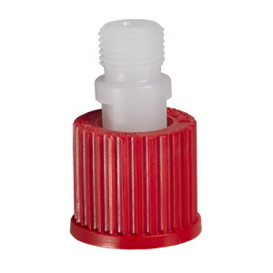 Gewindeadapter aus PP, PVDF oder PFA - lose GL-Überwurfmutter Außengewinde: G 1/4" / Innengewinde: GL25 / D1: 33 mm / l: 12 mm / L: 39 mm / SW: 16 m