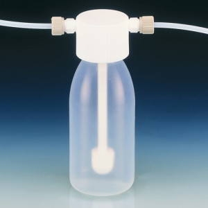 Sicherheits-Gaswaschflasche aus PFA/PTFE Inhalt: 1.000 ml / Schlauch Außen-: 8 mm / Höhe: 240 mm / Einheit: 1 Stück