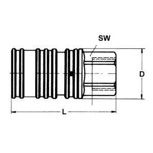 POM-Schnellverschlusskupplung, NW 12,2 mm Anschluss: I-Gewinde G 1/2" / Ventil: mit / Länge: 81 mm / Einheit: 1 Stück