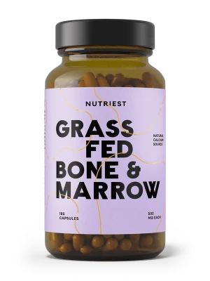 Nutriest 180 kapsułk Liofilizowany Szpik Kostny i Kości Wołowe Od Bydła Karmionego Trawą, Grass Fed Bone & Marrow